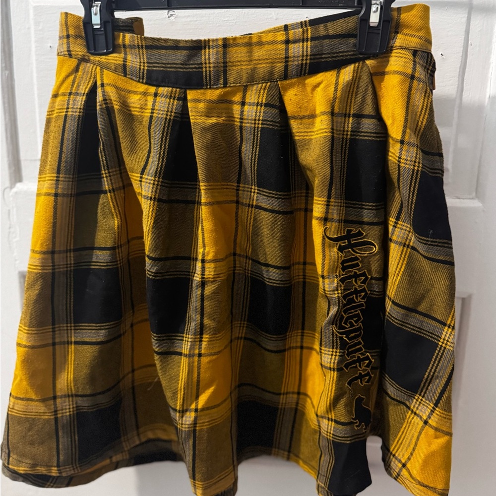 Harry Potter Hufflepuff Yellow and Black Plaid Skirt